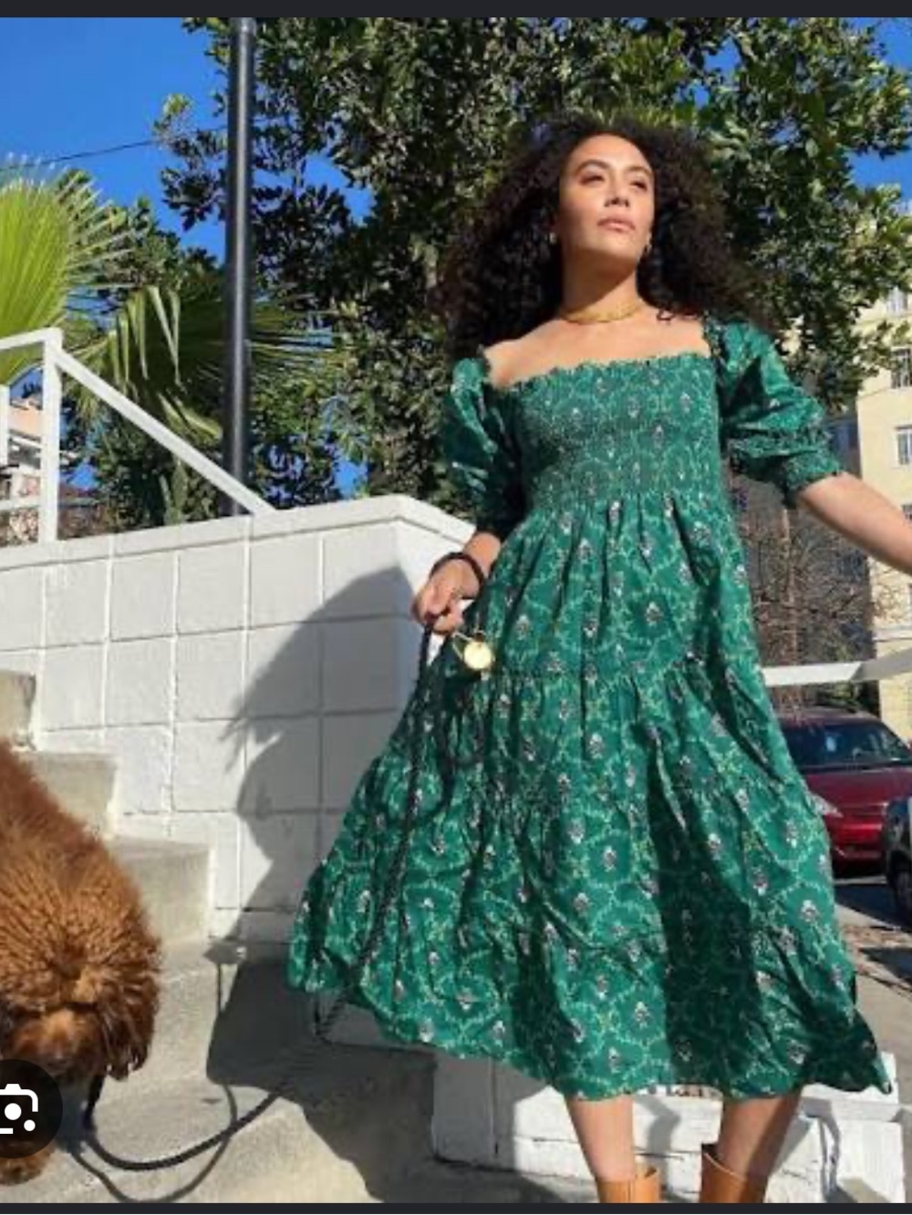 Hill house home NESLI green emerald trellis floral dress